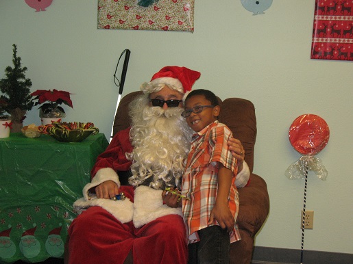 Blind Santa and a child